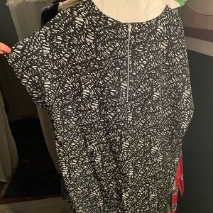 Chic Black and White Patterned Dress